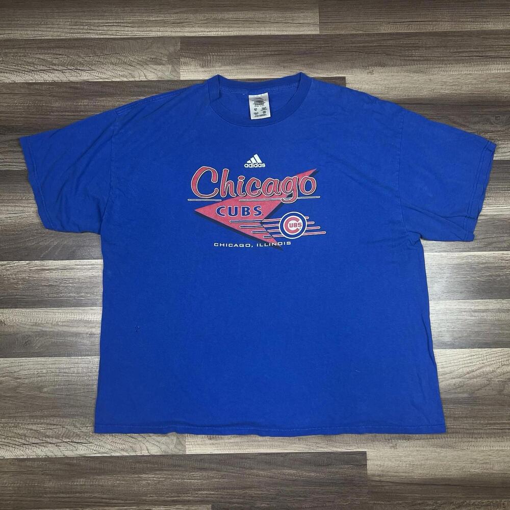Vintage Chicago Cubs Adidas Blue Shirt Size 2XL Baseball Y2K MLB